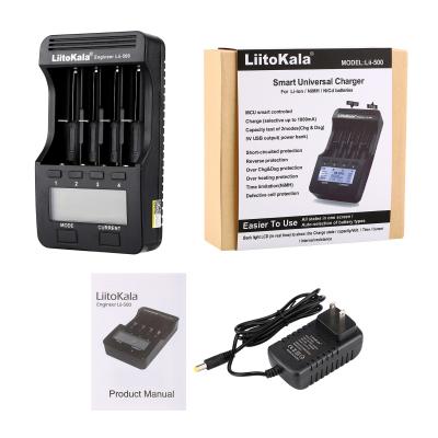 China Standard Liitokala lii-500 LCD 3.7V/1.2V AA/AAA 18650/26650/16340/14500/10440/18500 battery lithium battery charger with with 12V screen adapter for sale