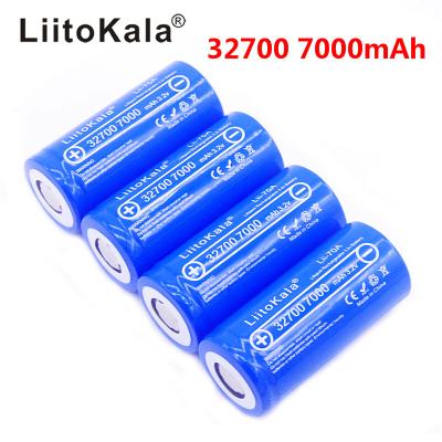 China Other 2020 LiitoKala 3.2V 32700 7000mAh 6500mAh LiFePO4 Battery 35A Max Continuous Discharge High Power 55A Battery for sale