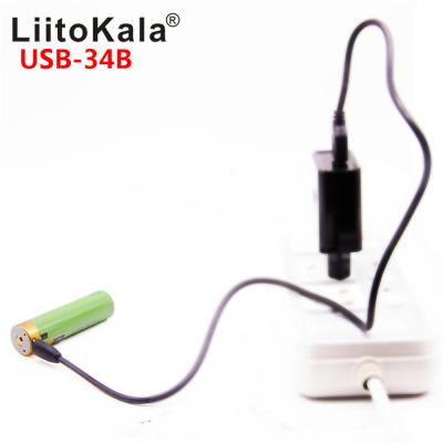 China LiitoKala 2018 USB 3.7 V 18650, 3400mAh Li-ion USB Rechargeable Battery With LED Light DC-charging Indicator 18.4*69.5mm for sale