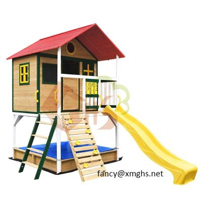 China Garden Discovery Kids Playhouse and Home Outdoor Sturdy Construction Customized Easily Assembled Sand Box with Ladder and Climbing Rocks for sale