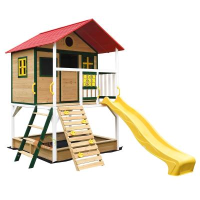 China Premium Multifunctional Easily Assembled Luxurious Wooden Playhouse Promotion Large Children Kids Outdoor Cubby Room for sale