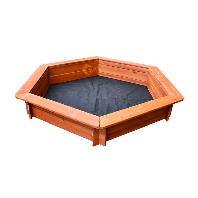 China Outdoor Furniture Kids Hexagonal Cheap Wooden Sandbox for sale