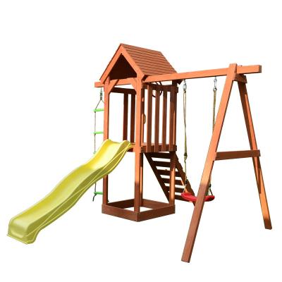 China Wooden Swing and Slide Outdoor Furniture Playsets for sale