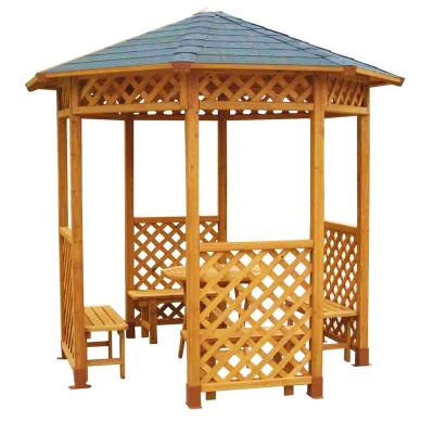 China Economic & environmental & Durable Outdoor Garden Patio Wooden Hexagon Gazebo Kits for sale