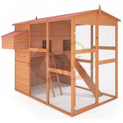 China 300*200*200cm customized color large size windproof wood galvanized tand asphalt material chicken cage with egg box and run space for sale