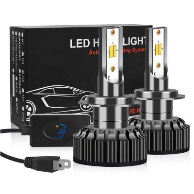 China JM factory LED headlight T3 6000LM H1 H3 H4 H7 H11 9005 9006 9012 LED headlight for auto car 3 color EL saloon for sale