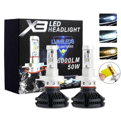 China factory fog led light d1s d2s d3s d4s d2r led headlight 50w 6000LM X3 super shine led headlight d2s led F1 for sale