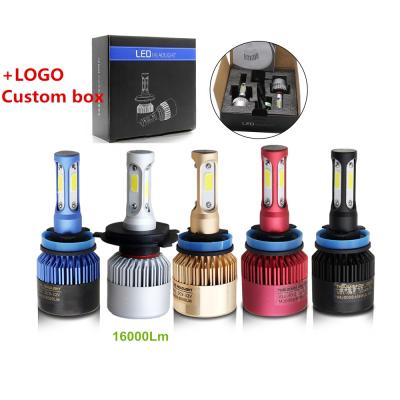 China s2 led headlight bulb H1 H3 880 881 H7 H8 H9 H10 H11 H16 9005 9006 white COB 36W 8000LM H4 car led headlights ac for sale