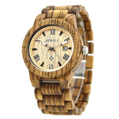 China Top quality cheap natural wooden watch calendar quartz unisex full price wood watch for sale