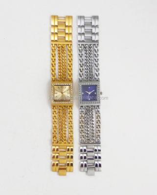 China Auto Date Watches Square Waterproof Women Gold Diamond Bracelet Watch For Lady for sale