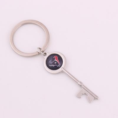 China Metal Silver Plated NFL Houston Texans The Key Shape Souvenir Key Chain for sale