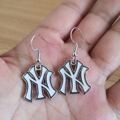 China MLB MLB New York Yankee Championship Silver Plated Earrings for sale