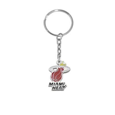 China Metal Silver Plated NBAS Miami Heat Personality Souvenir Key Chain for sale