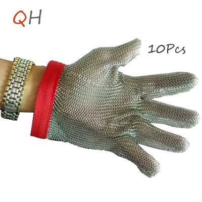 China 10Pcs Hotels High Performance Cut Proof Wire Butcher Resistant Stainless Steel Protective Gloves For Slaughtering for sale