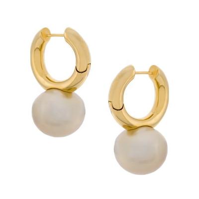 China Durable Baroque Pearl Earrings For Women 2021 Circle Dangle Earrings for sale