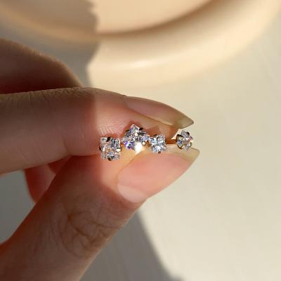 China Durable Fashion Geometric Square Mini Inlaid Zircon Earrings Zircon Jewelry Small Earring for sale