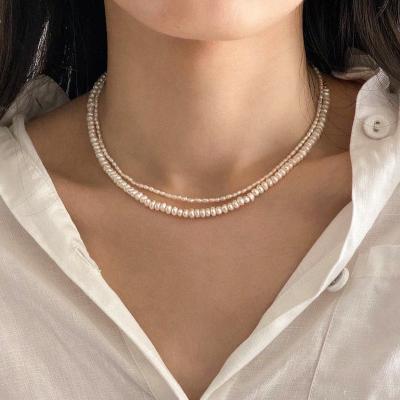 China Durable Pearl Necklace For Women Vintage Multilayer Pearl Necklace Fashion Party Jewelry Pendant Gifts for sale