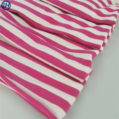 China Breathable And Sweaty Spandex Cotton 5 Cotton 95 Clothing Fabric Anti-Static Combed Cotton Plain Dyed Stripes Knitting Jersey Fabric for sale