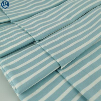 China Breathable And Sweaty Spandex Cotton 5 Cotton 95 Clothing Fabric Anti-Static Combed Cotton Plain Dyed Stripes Knitting Jersey Fabric for sale