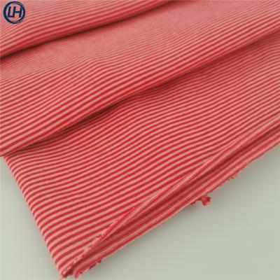 China Breathable And Sweaty Spandex Cotton 5 Cotton 95 Clothing Fabric Anti-Static Combed Cotton Plain Dyed Stripes Knitting Jersey Fabric for sale