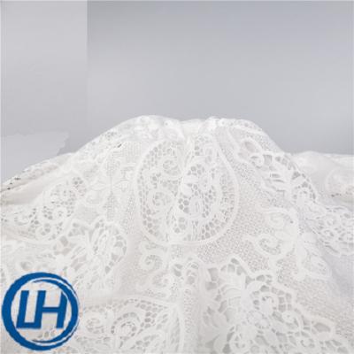 China Breathable New Style Water Soluble French Lace Embroidery Fabric For Weeding Dress for sale