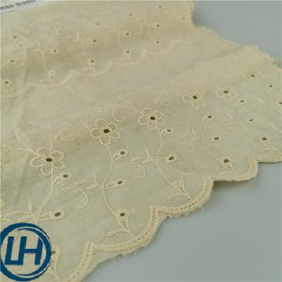 China Hot sale breathable excellent quality cotton embroidery eyelet eyelet eyelet frence lace edged decoration cotton embroidery fabric for sale