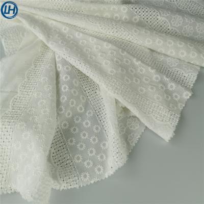 China Hot sale high quality breathable combed based cotton rolled edge eyelet eyelace hollow out design cotton embriooidery fabric for sale