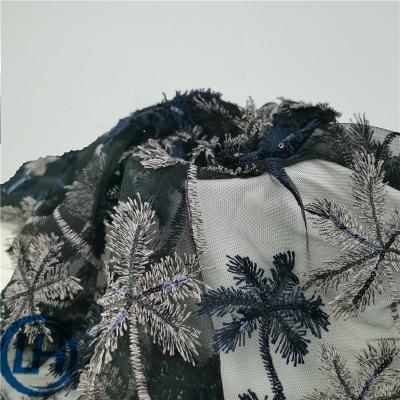 China Breathable Excellent Quality Design Heavy Work 3D Ribbon Luxury Shine Foiling Sequin Eyelet Eyelace Sequins Laser Embroidery Fabric for sale