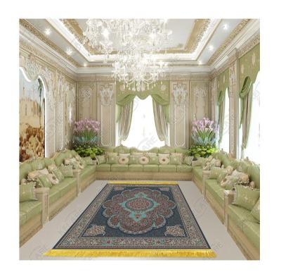 China Shinny washable floral padded prayer rug diamond fabric with 3d printed technology on living room for sale