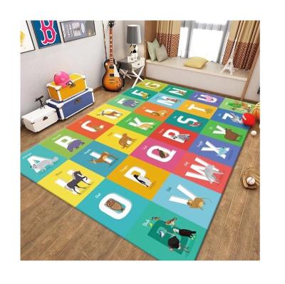 China Hot sale washable 3d printed velvet cartoon design crystal rug for living room bedroom for sale