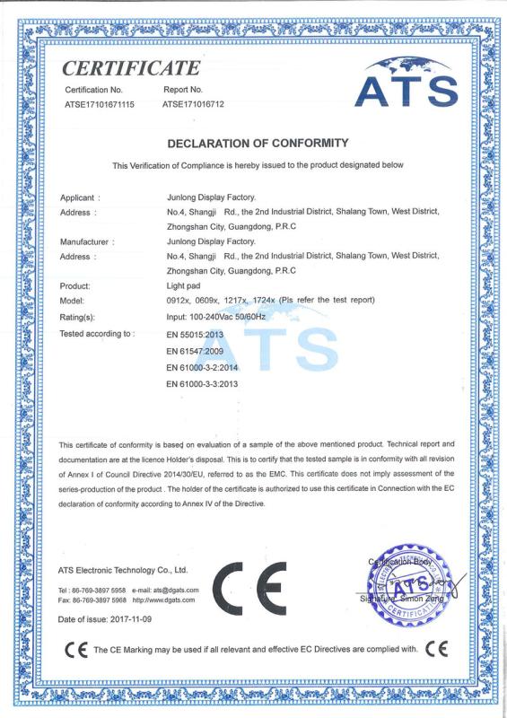 CE - Zhongshan Junlong Display Factory