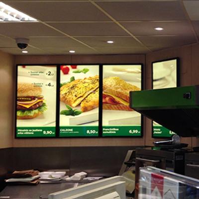 China Hot Selling Custom Size Advertising Photo Poster Light Box Led Menu Board Rectangle for sale