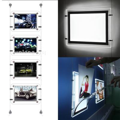 China New Acrylic Material A Grade A4 A3 Christmas Hanging Real Estate Agent Led Holder Illuminated Acrylic Poster View Led Sign Window Display for sale