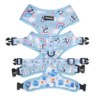 China Best Selling Personalized Pet Products Patented Pet Harness Printing Pattern Duo Reversible Dog Harness for sale