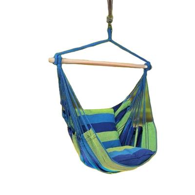 China New modern hot-selling portable indoor and outdoor canvas, bedroom balcony leisure chair camping hanging swing (with pillow, with stick for sale