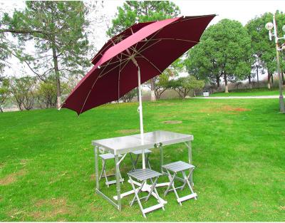 China New modern hot sale aluminum alloy outdoor portable folding table and chair set barbecue stall camping set for sale