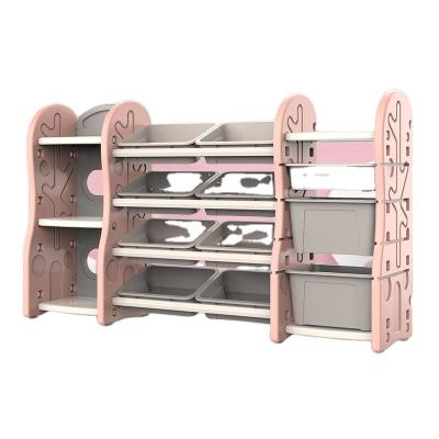 China Modern hot goods multi-layer storage cabinet for children baby toys finishing bookcase environmental protection PE material for sale