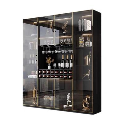 China No Deformation High Quality Luxury Wine Cabinet Metal Bar Wine Glass Dustproof High End Storage Cabinet for sale