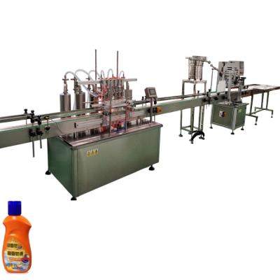 China Food Hand Automatic Liquid Soap Filling Capping Labeling Machine With Plastic Bottle Liquid Soap Bottle Filling Machine for sale