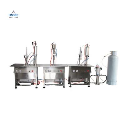 China Food Aerosol Filling Machine For Dashboard Aerosol Tin Can Combination Machine for sale