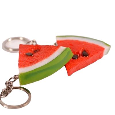 China Custom Fruit Logo Key Chain PVC Embossed 2D /3D PVC Cartoon Rubber Soft Fruit Watermelon Key Ring Key Chain for sale