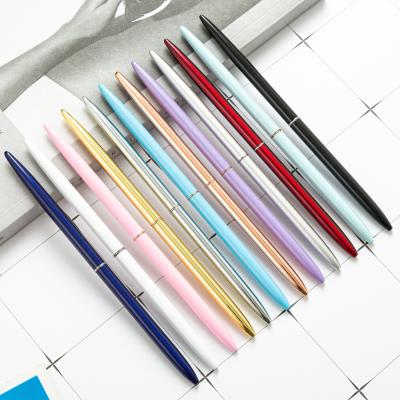 China office & Promotion Logo School Pen Gold Metal Twist Ball Pen Custom Slim Luxury Metal Pen Slim Ballpoint Pen For Hotel for sale