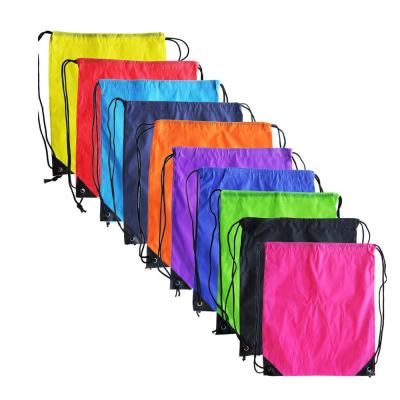 China Personalized Drawstring Backpack Waterproof Tote Kids Sport Storage Polyester Bag With Logo for sale