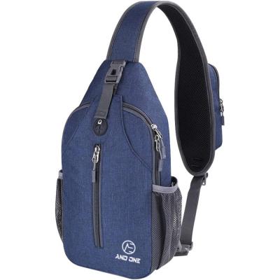 China Mobile Phone APP Travel Water Resistant Sling Bag Men Small Cross - Body Chest Shoulder Bag With Earphone Hole for sale