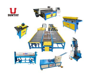 China Carbon Steel Air Duct Making Machine SUNTAY Brand HVAC Duct Pipe Making Machine Old, Automatic Duct Making Line For Sale for sale