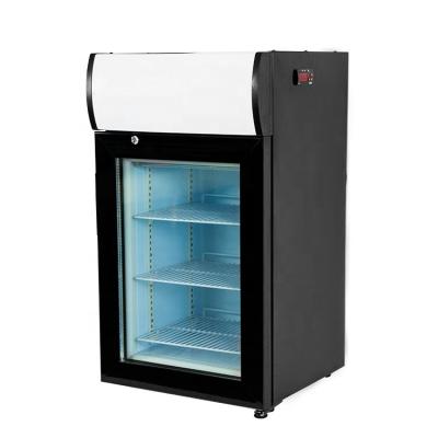 China Single-temperature Display Glass Freezer Canopy Light Freezer Gelato Ice Cream Display Freezer Door Digital Temperature Control for sale