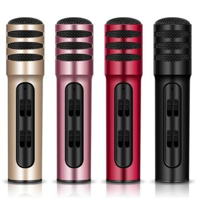 China Newest BGN-C7 Condenser Microphone Built-in Sound Card Live Singing Microphone Handheld Professional Dual Karaoke Microphone Mobile Phone for sale