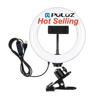 China PULUZ 7.9 inch Mini LATEST Popular 20cm Ring Selfie Light LED Curved Vlogging Photography Video Lights Kits With Phone Clamp Holder for sale