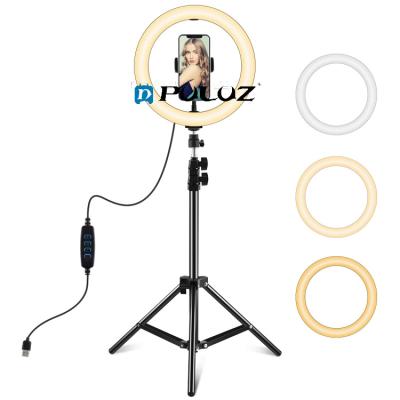 China Dropshipping PULUZ 10.2 Inch PORTABLE Running 26cm LED Ring Fill Light with 1.1m Tripod Mount Vlogging Live Broadcast Video Light Kits for sale