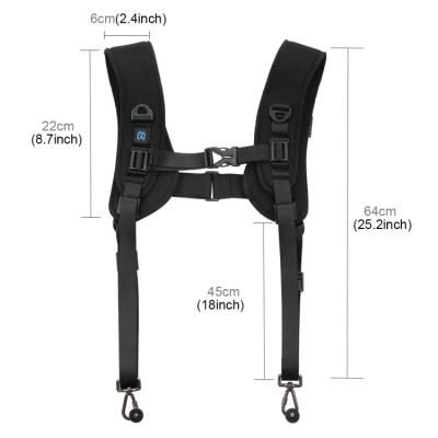 China Wholesale PULUZ Dual Camera Strap Quick Release Rubber Shoulder Harness Unzip Foam Strap Belt for DSLR Digital Cameras for sale